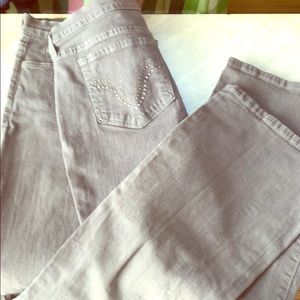 NYDJ grey jeans glam bk pockets.